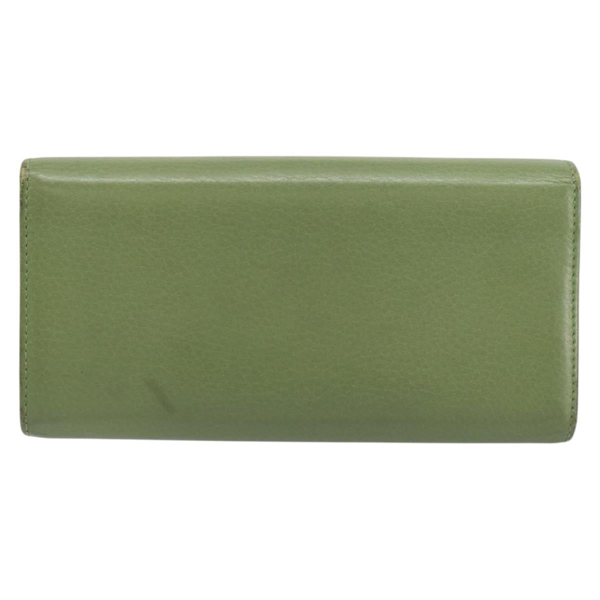 GUCCI Flora Continental Wallet Leather Green 376186 0959 Auth bs29886
