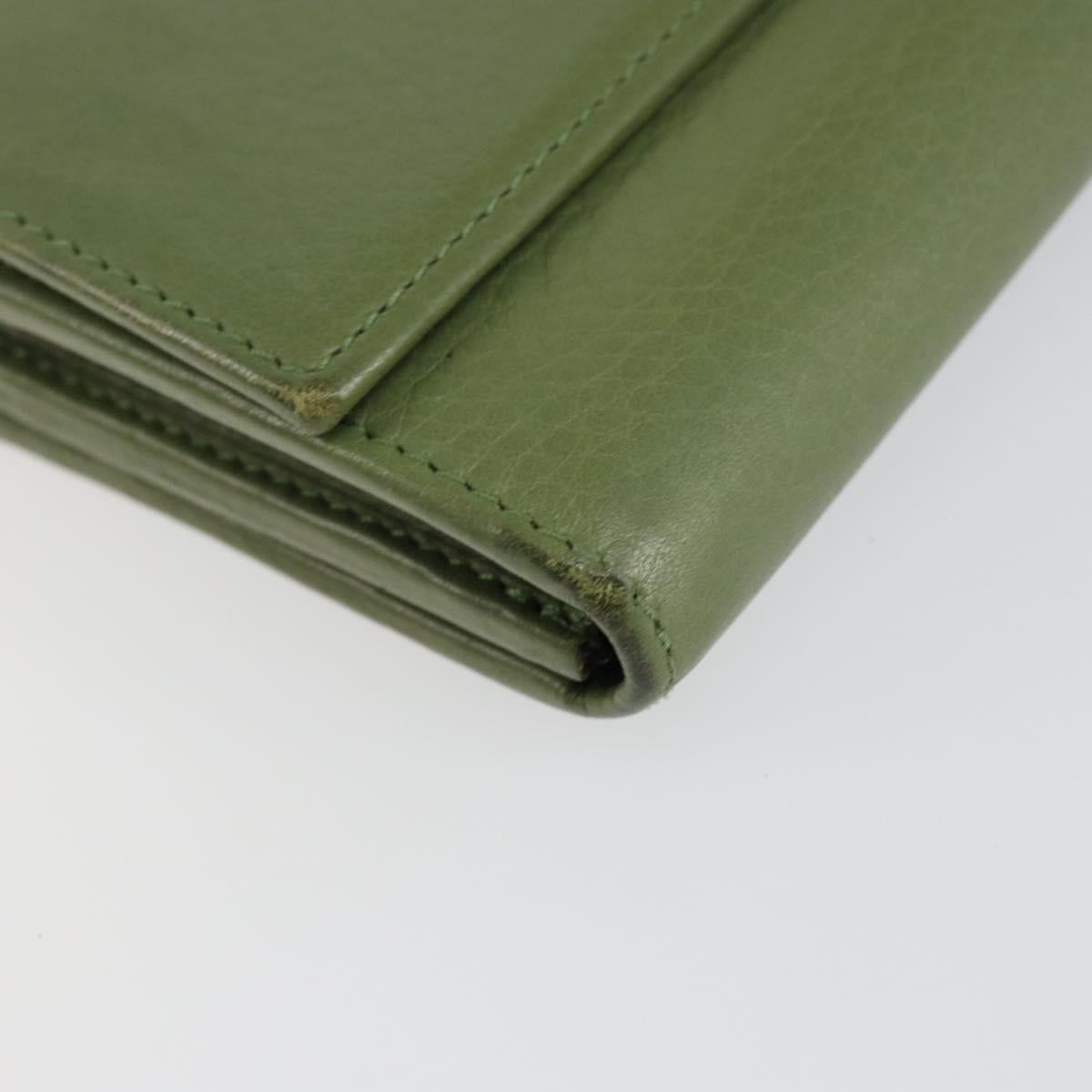 GUCCI Flora Continental Wallet Leather Green 376186 0959 Auth bs29886