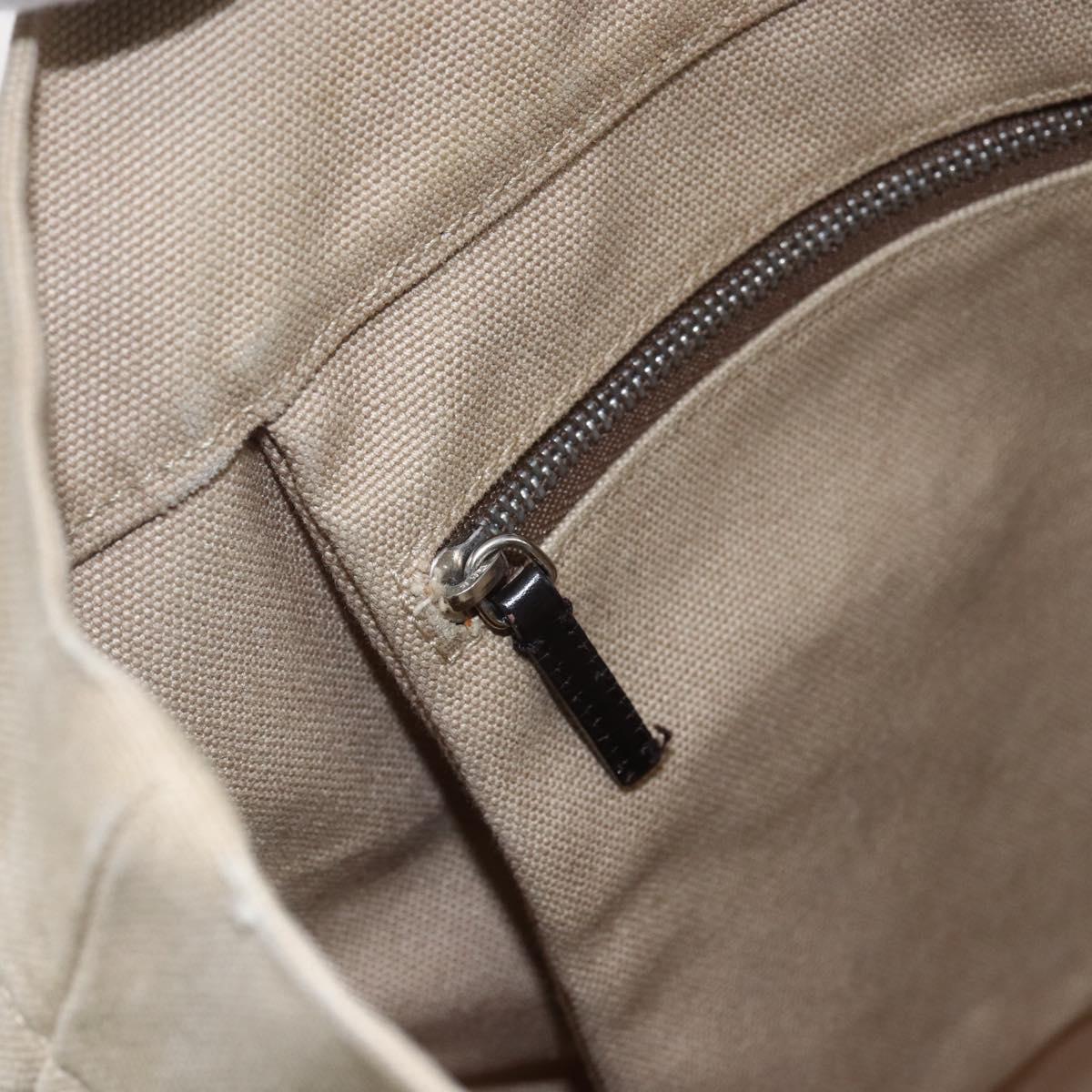 PRADA Tote Bag Canvas Beige Light Blue Auth bs29888