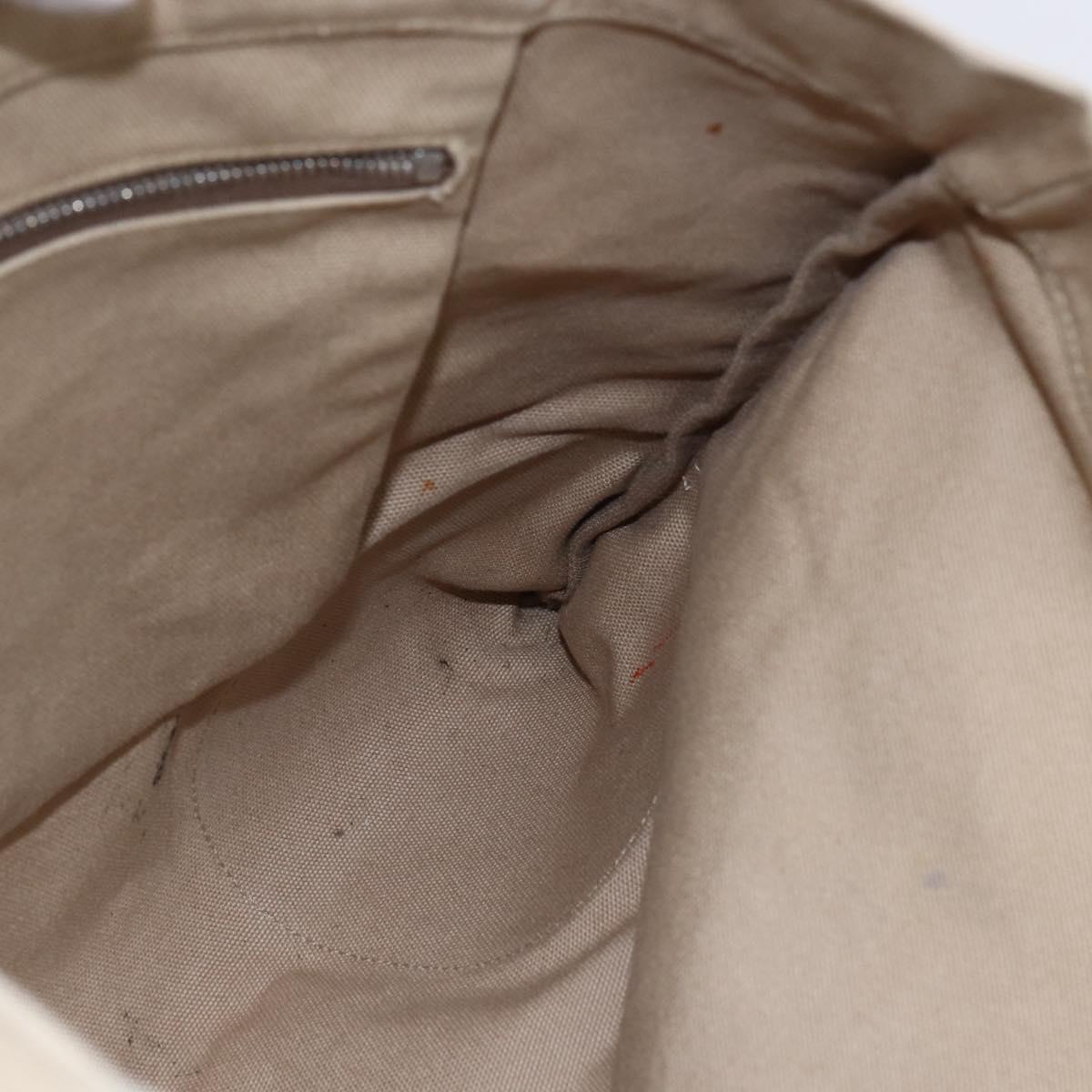 PRADA Tote Bag Canvas Beige Light Blue Auth bs29888