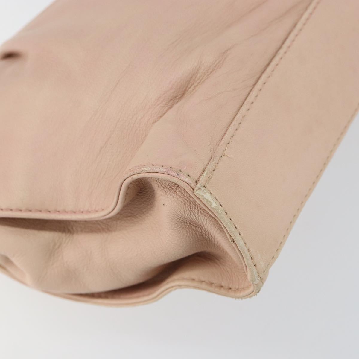 GUCCI Tote Bag Leather Beige Silver 002 1054 Auth bs29889