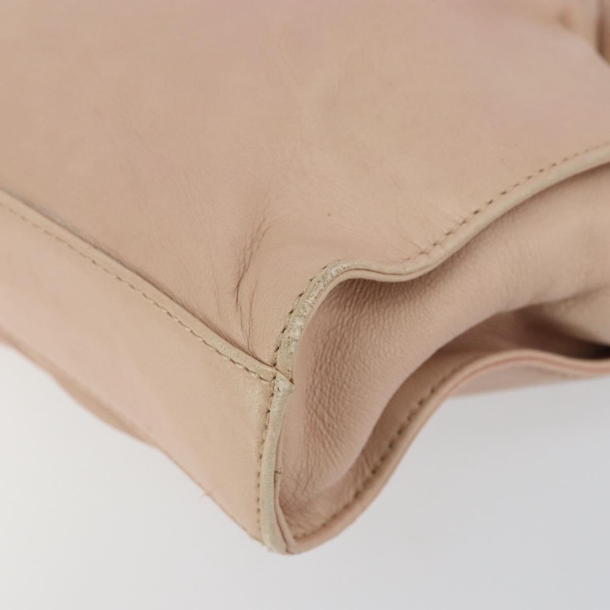 GUCCI Tote Bag Leather Beige Silver 002 1054 Auth bs29889