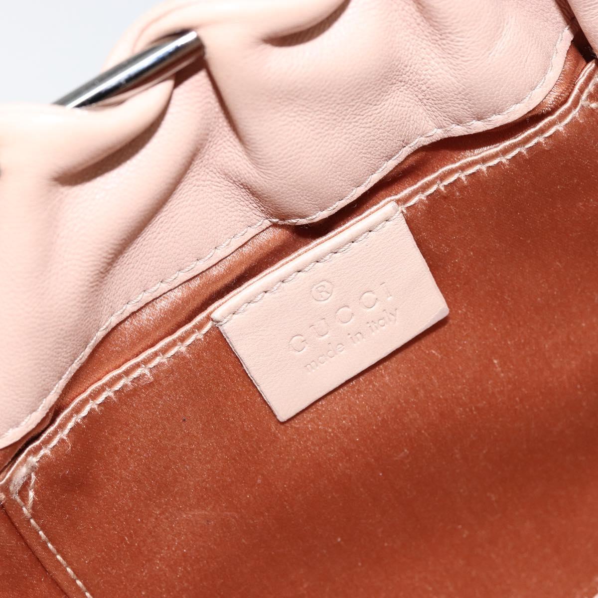 GUCCI Tote Bag Leather Beige Silver 002 1054 Auth bs29889