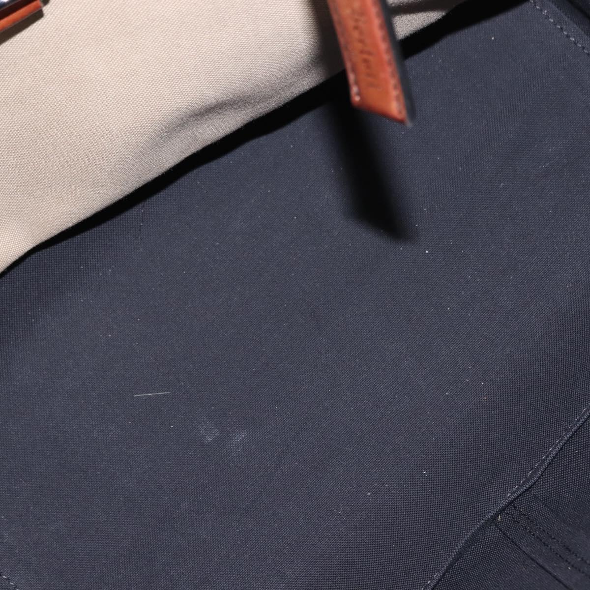 Berluti Calligraphy Tote Bag Canvas Leather Beige Silver Auth bs29891