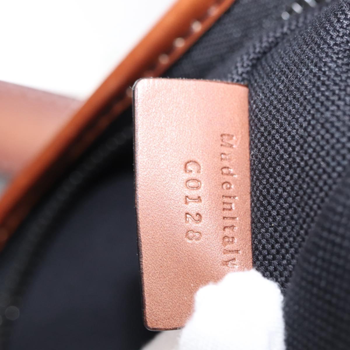 Berluti Calligraphy Tote Bag Canvas Leather Beige Silver Auth bs29891