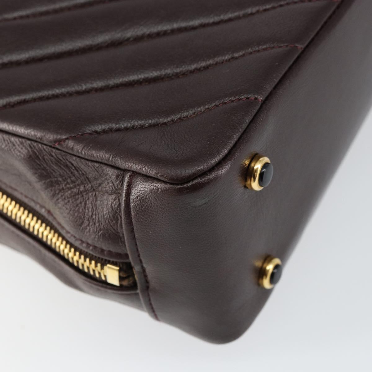 CHANEL V stitch Shoulder Bag Lamb Skin Brown Gold CC Auth bs29893