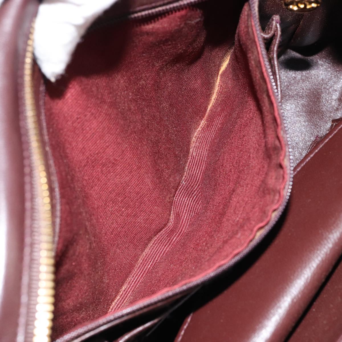 CHANEL V stitch Shoulder Bag Lamb Skin Brown Gold CC Auth bs29893