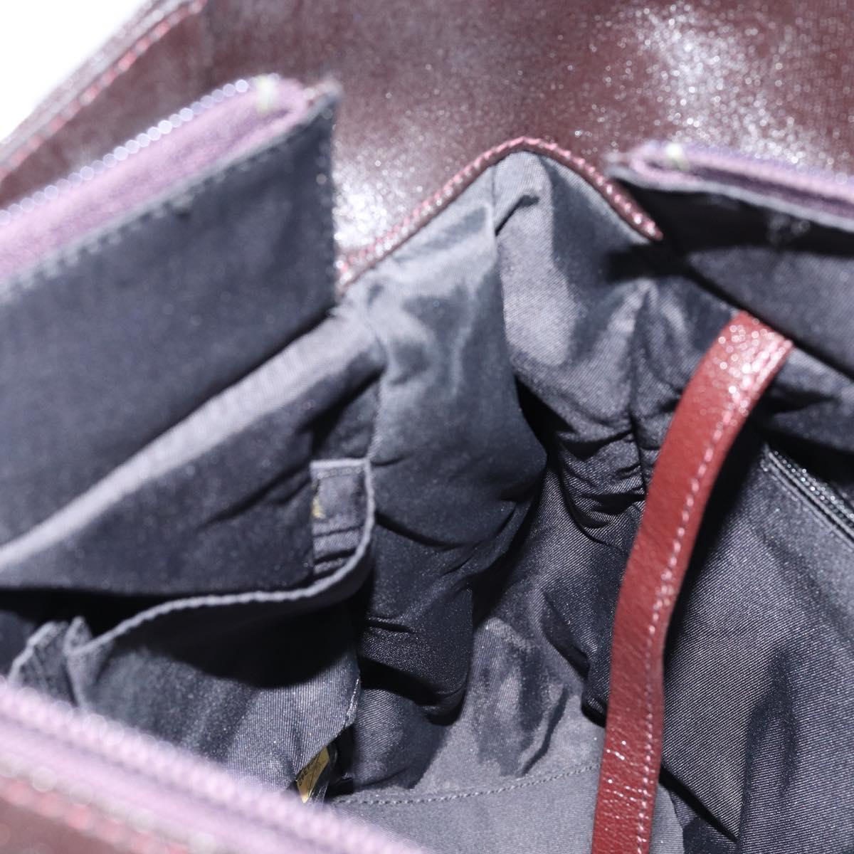 CHANEL Paris Biarritz Tote Bag Coated Canvas Dark Brown Silver CC Auth bs29897