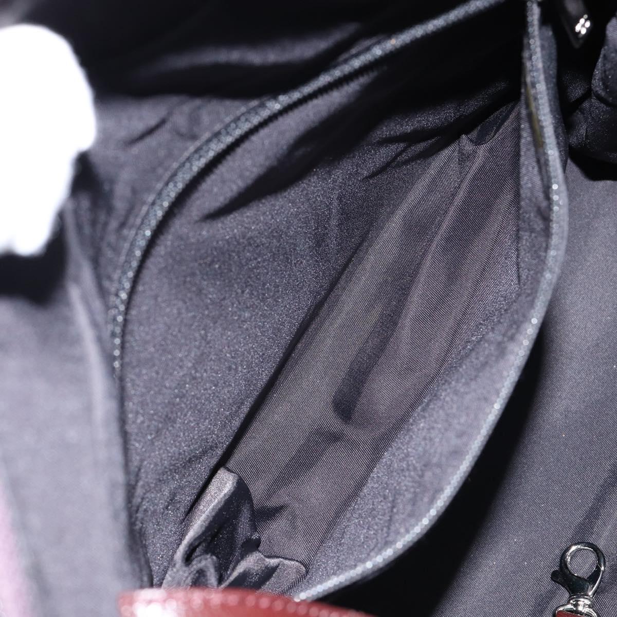 CHANEL Paris Biarritz Tote Bag Coated Canvas Dark Brown Silver CC Auth bs29897