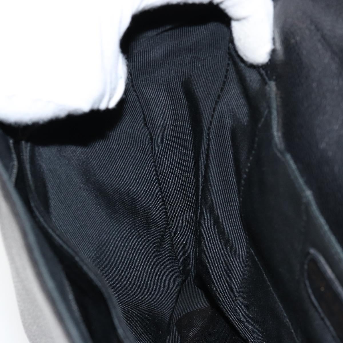 CHANEL Briefcase Caviar Skin Black Gold CC Auth bs29898