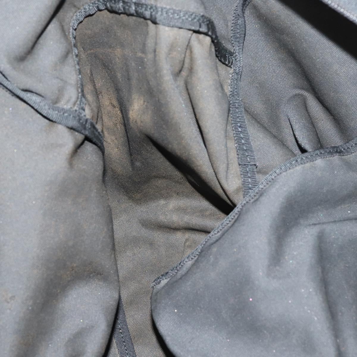 GUCCI Boston Bag Nylon Black Silver 012 0389 Auth bs29901