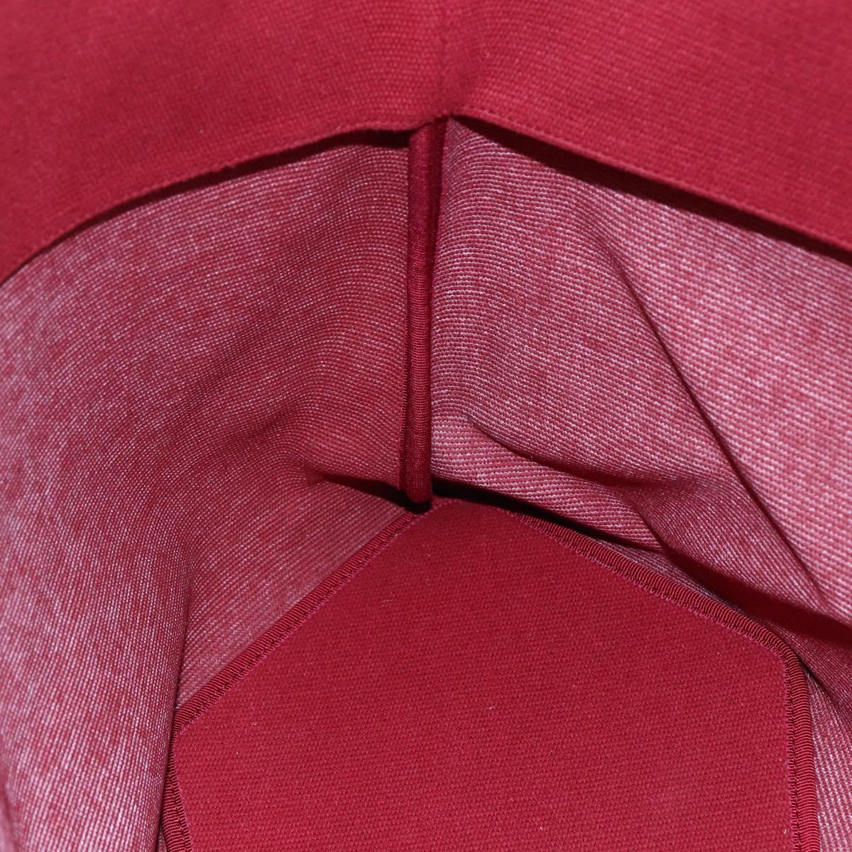 BOTTEGA VENETA Chain Tote Bag Canvas Outlet Red Auth bs29902