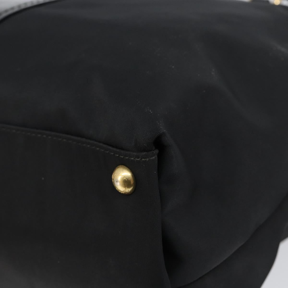 Salvatore Ferragamo Tote Bag Nylon Black Gold Auth bs29903