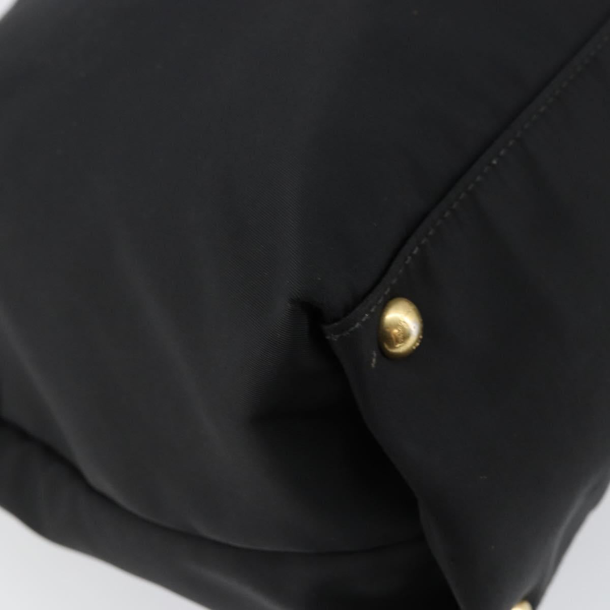 Salvatore Ferragamo Tote Bag Nylon Black Gold Auth bs29903