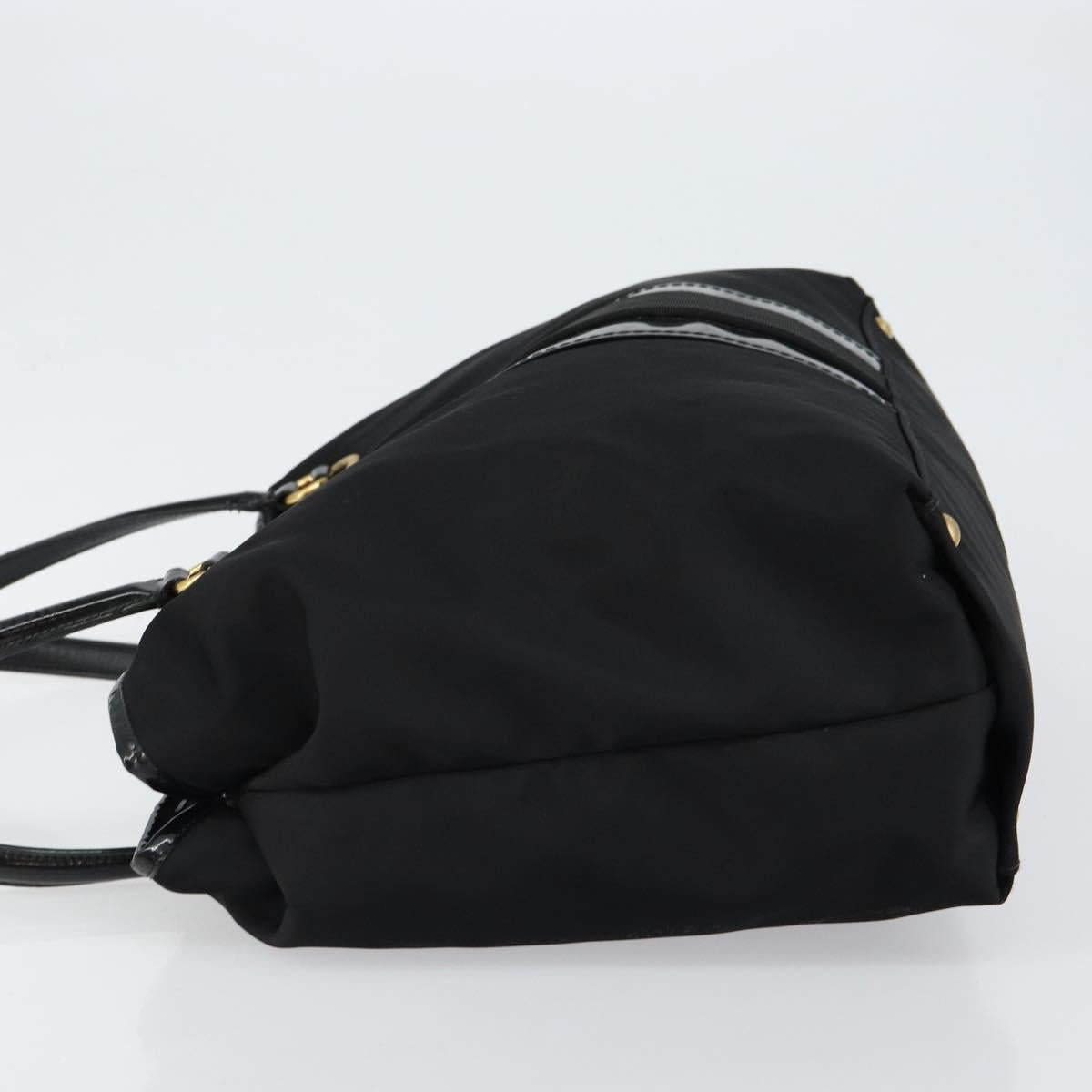 Salvatore Ferragamo Tote Bag Nylon Black Gold Auth bs29903
