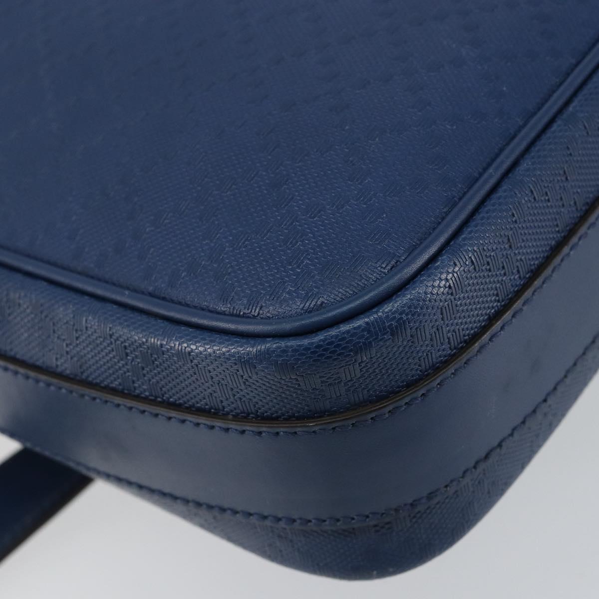 GUCCI Diamante Shoulder Bag Leather Blue Gold 201443 Auth bs29905