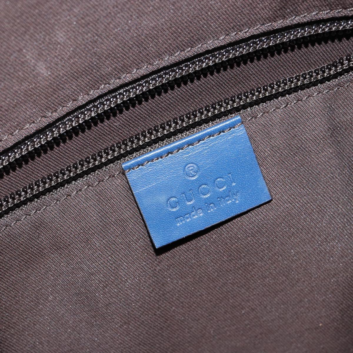 GUCCI Diamante Shoulder Bag Leather Blue Gold 201443 Auth bs29905