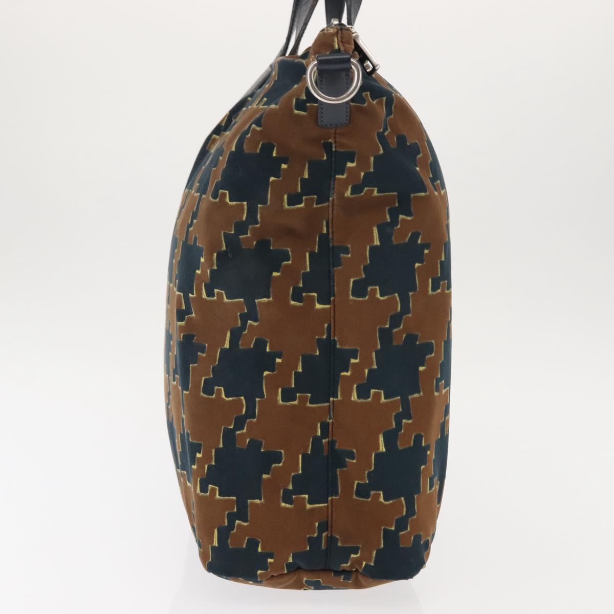 PRADA Tote Bag Canvas 2way Navy Brown Auth bs29907