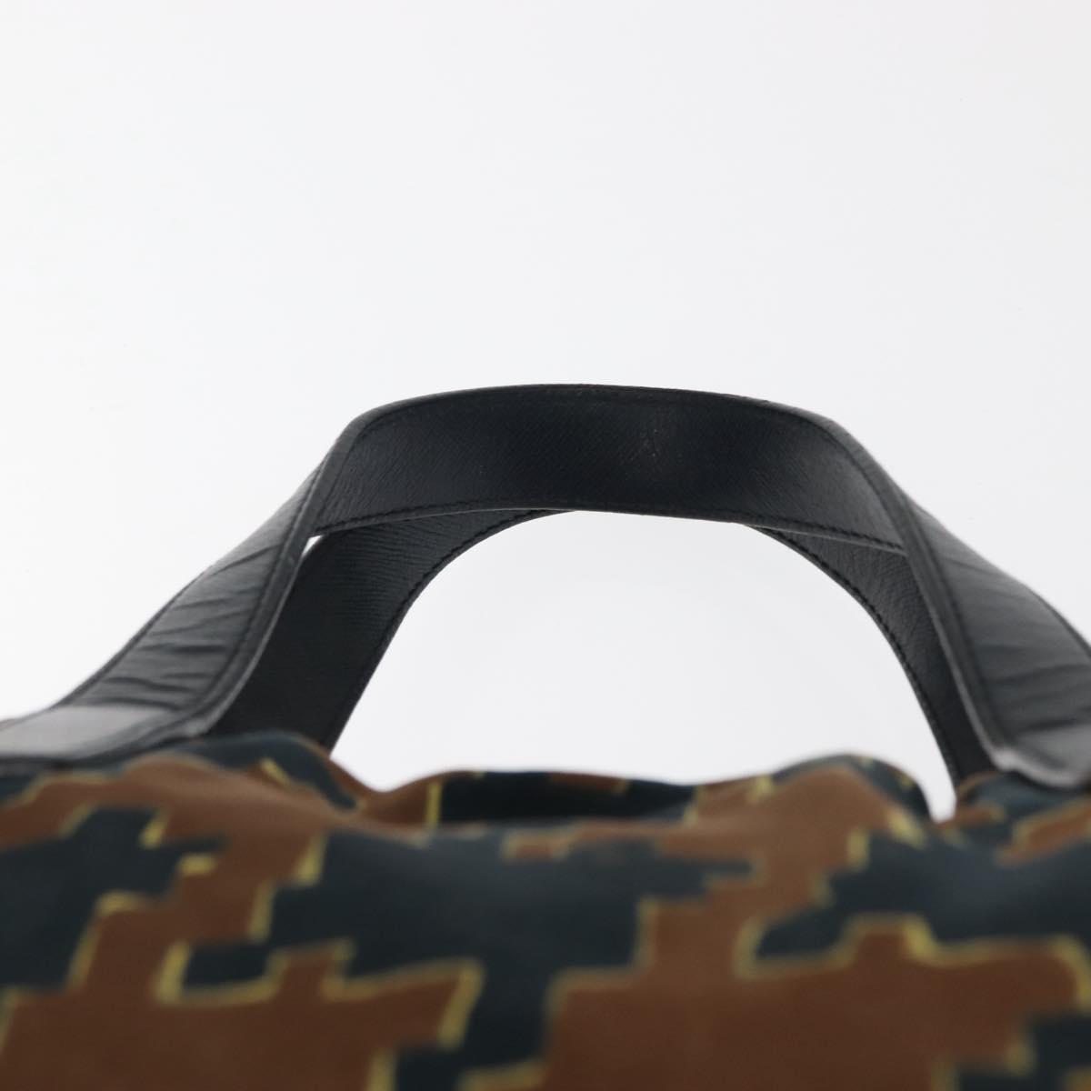 PRADA Tote Bag Canvas 2way Navy Brown Auth bs29907