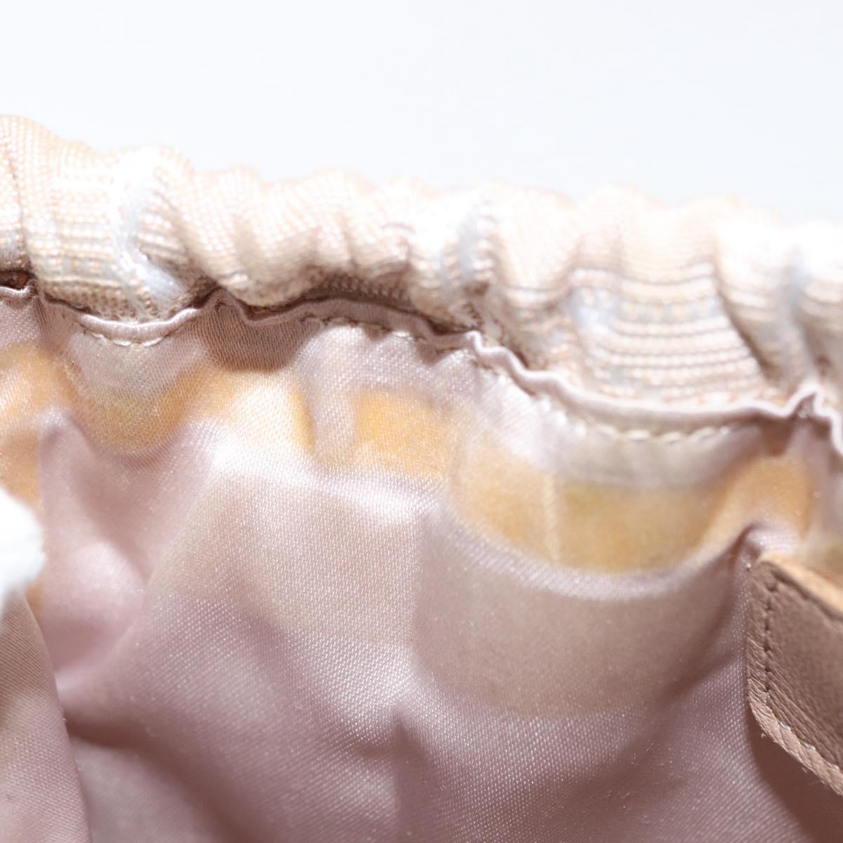 CHANEL New Travel Line Pouch Nylon Beige CC Auth bs29909