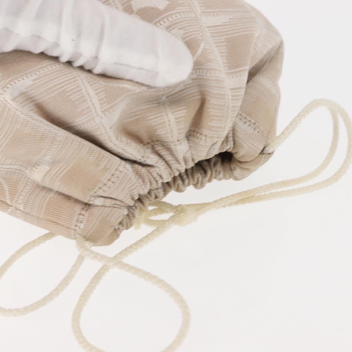 CHANEL New Travel Line Pouch Nylon Beige CC Auth bs29909