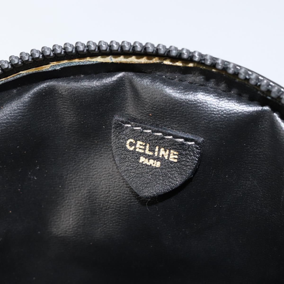 CELINE Shoulder Bag Leather Black Gold Auth bs29910
