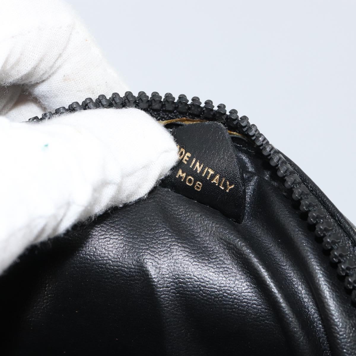 CELINE Shoulder Bag Leather Black Gold Auth bs29910