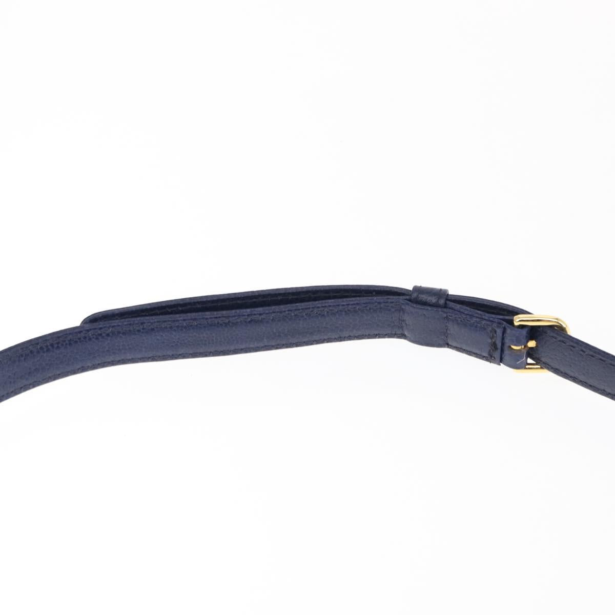 VALENTINO Shoulder Bag Leather 2way Blue Gold Auth bs29911