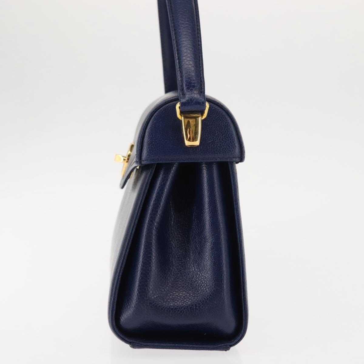 VALENTINO Shoulder Bag Leather 2way Blue Gold Auth bs29911