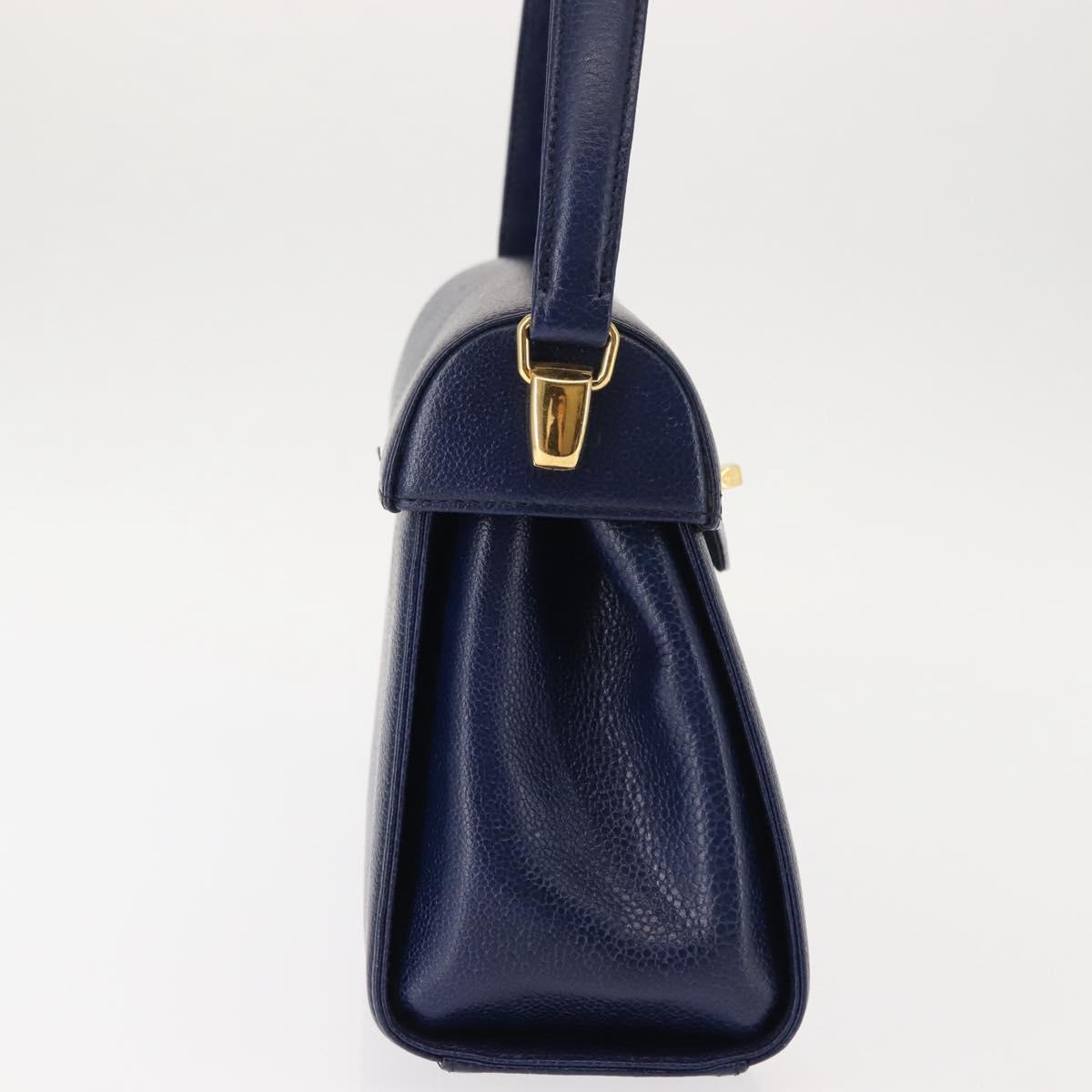 VALENTINO Shoulder Bag Leather 2way Blue Gold Auth bs29911