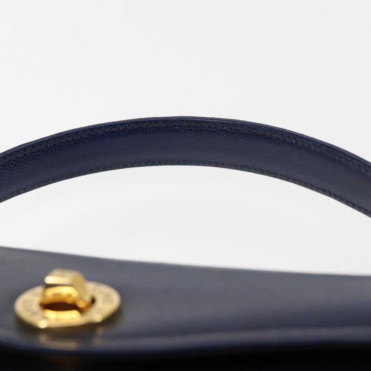 VALENTINO Shoulder Bag Leather 2way Blue Gold Auth bs29911