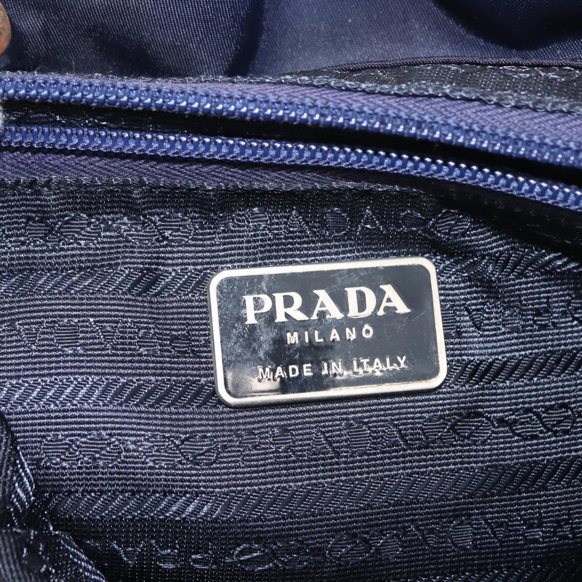 PRADA Backpack Nylon Navy Silver Auth bs29913