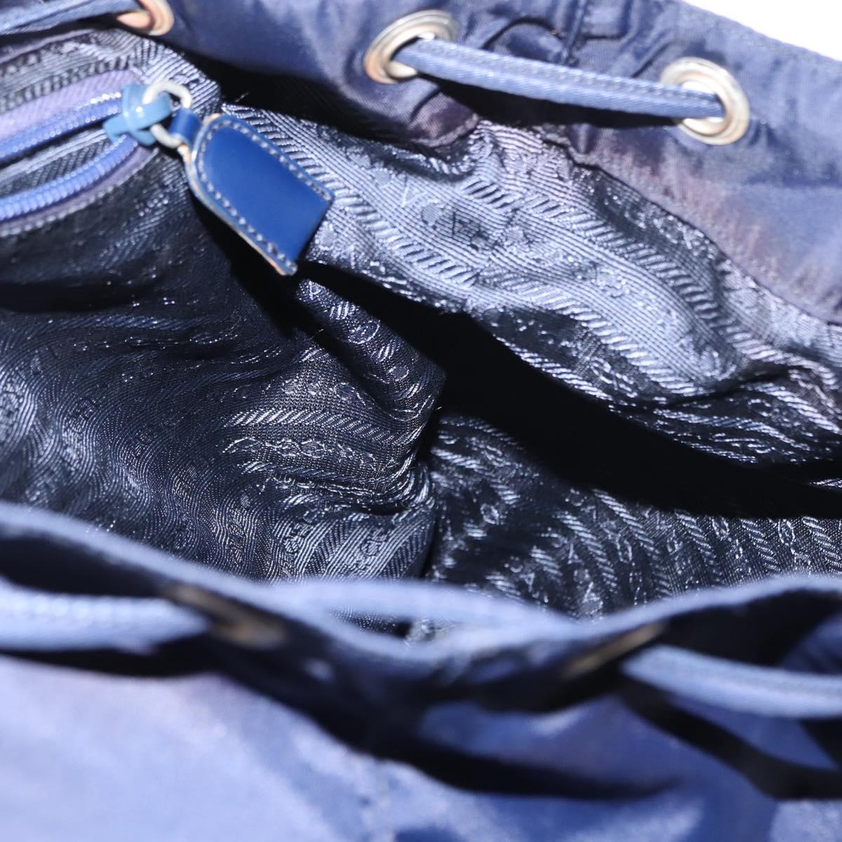 PRADA Backpack Nylon Navy Silver Auth bs29913