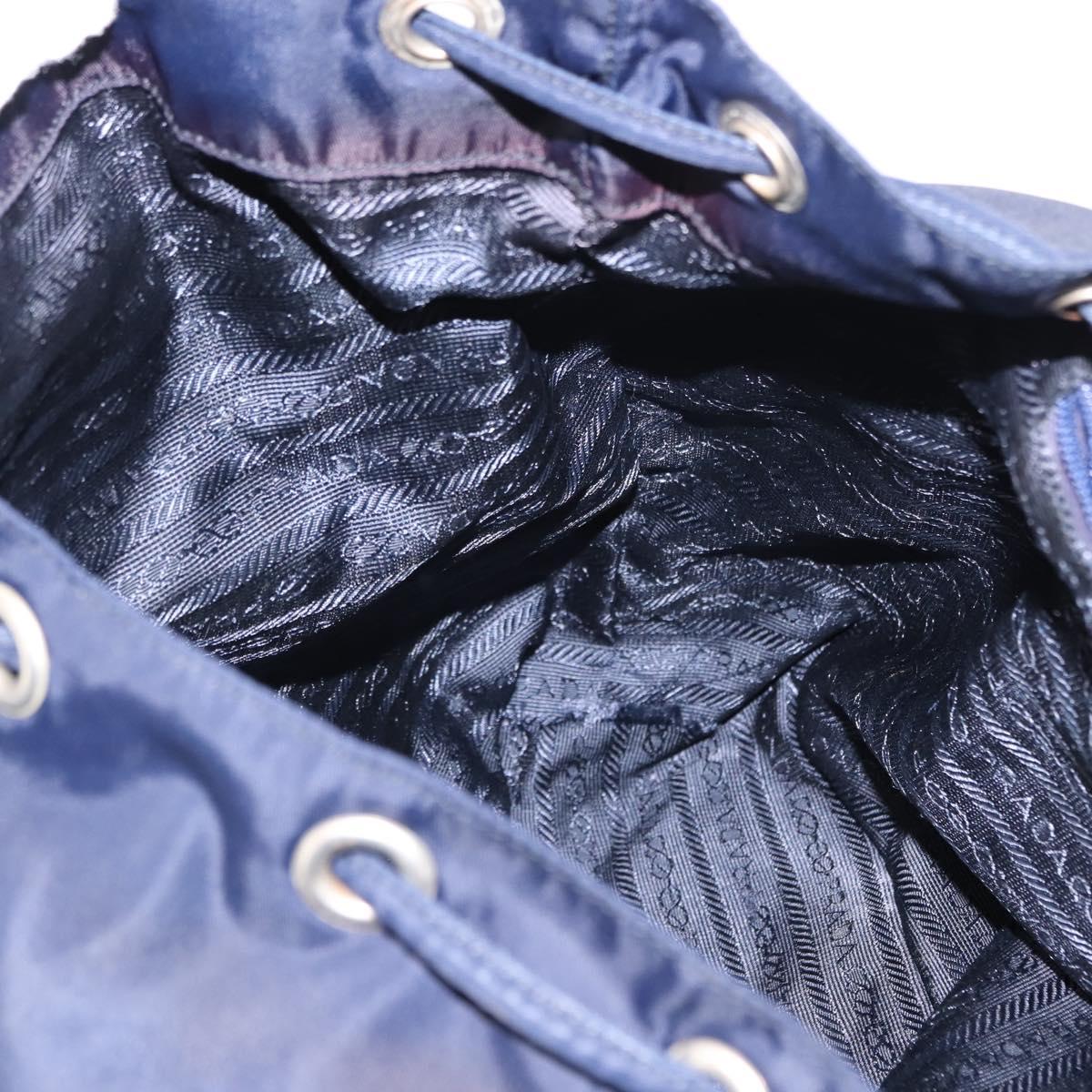 PRADA Backpack Nylon Navy Silver Auth bs29913