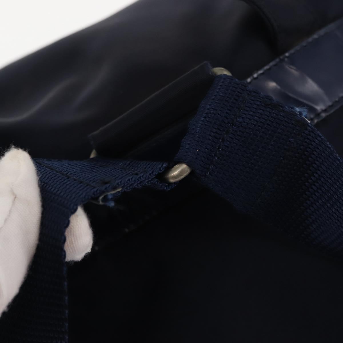 PRADA Backpack Nylon Navy Silver Auth bs29913