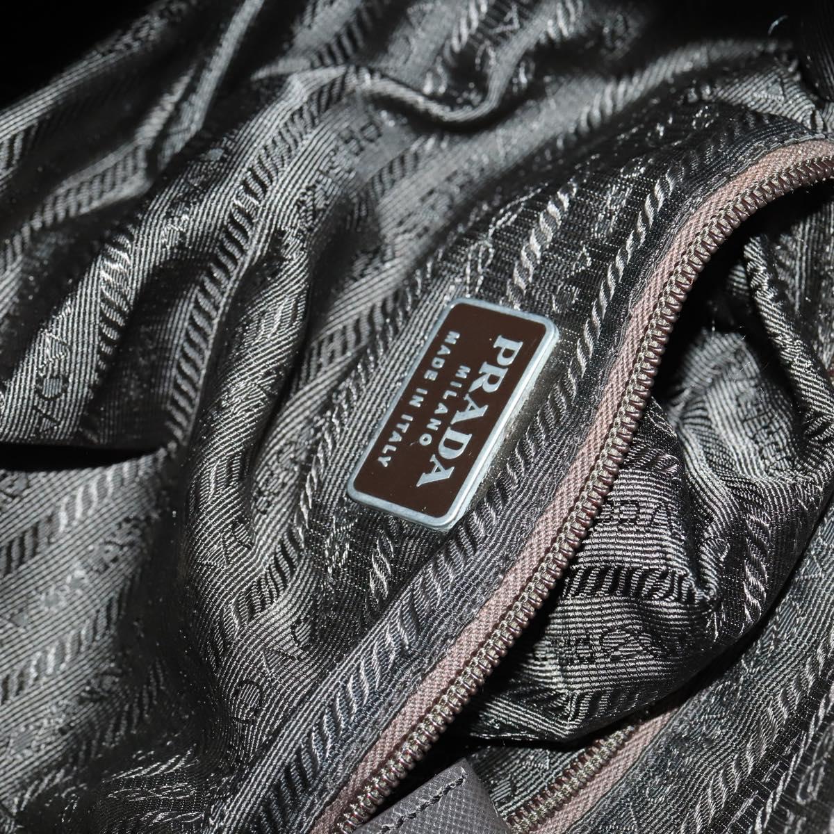 PRADA Backpack Nylon Khaki Silver Auth bs29914