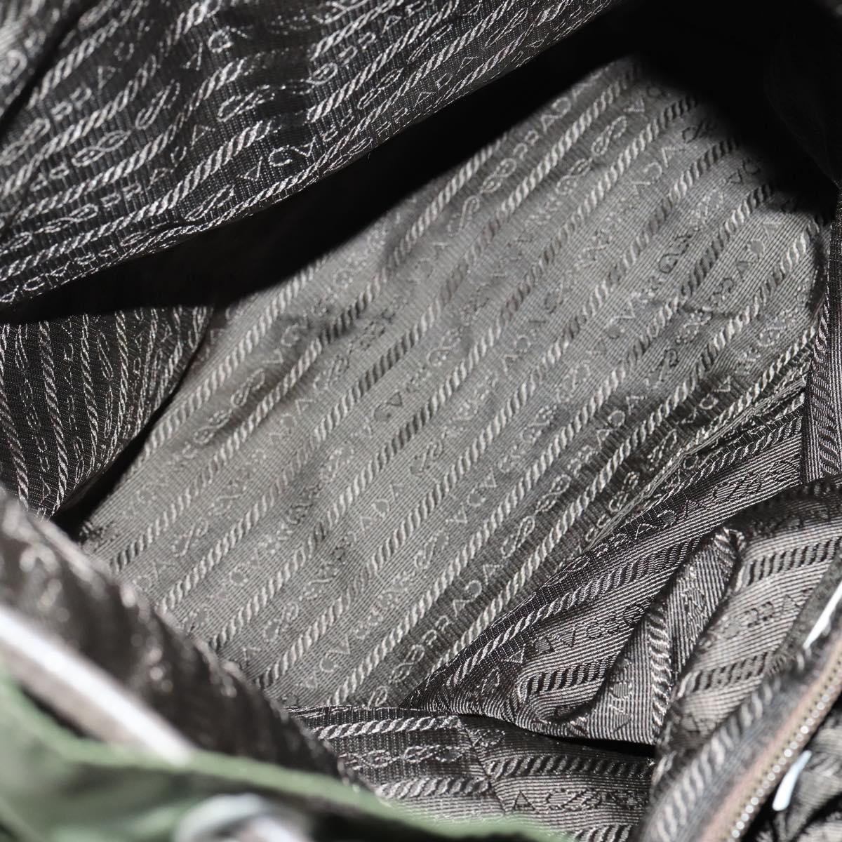 PRADA Backpack Nylon Khaki Silver Auth bs29914