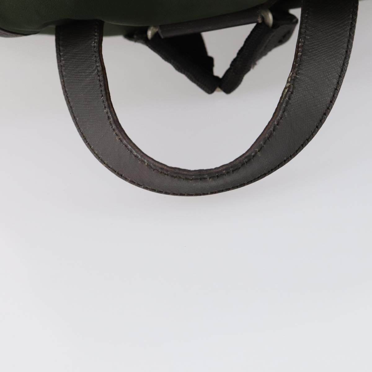 PRADA Backpack Nylon Khaki Silver Auth bs29914