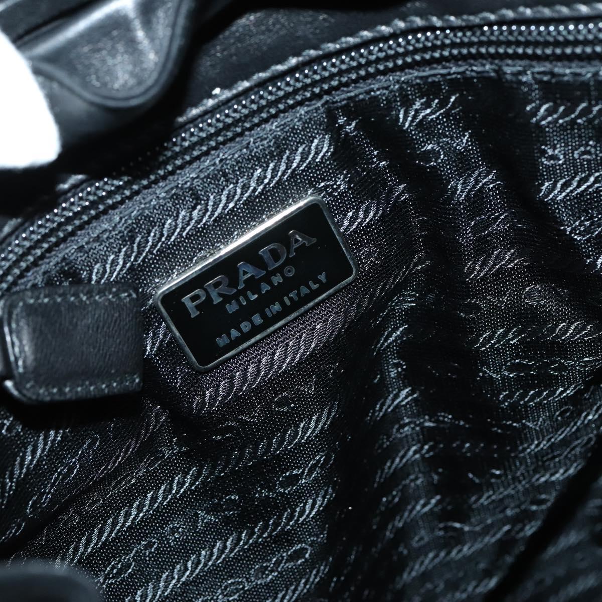 PRADA Backpack Leather Suede Black Auth bs29915