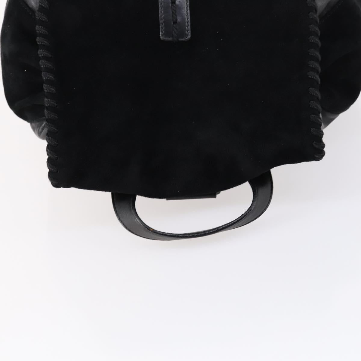 PRADA Backpack Leather Suede Black Auth bs29915