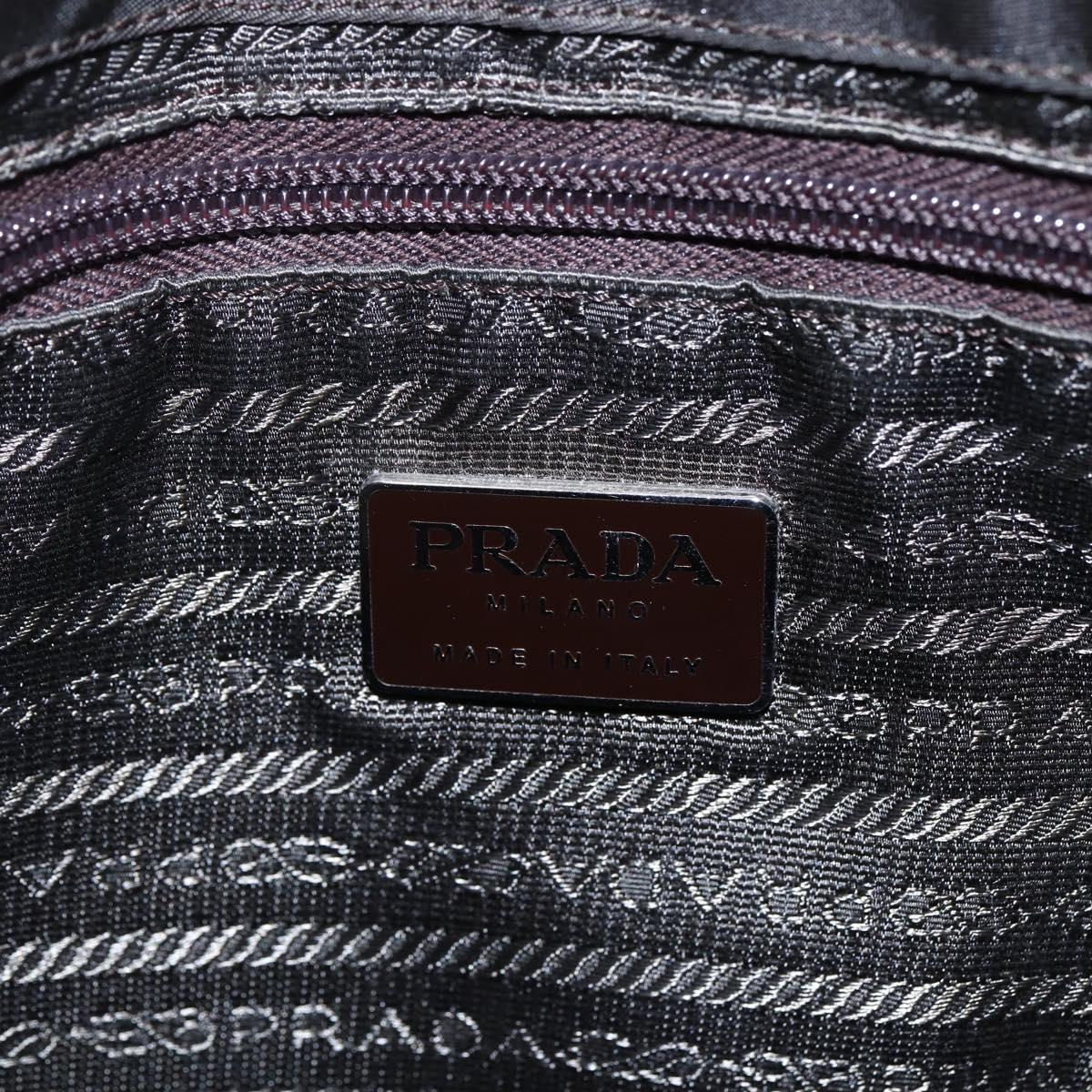 PRADA Chain Shoulder Bag Nylon Brown Auth bs29917