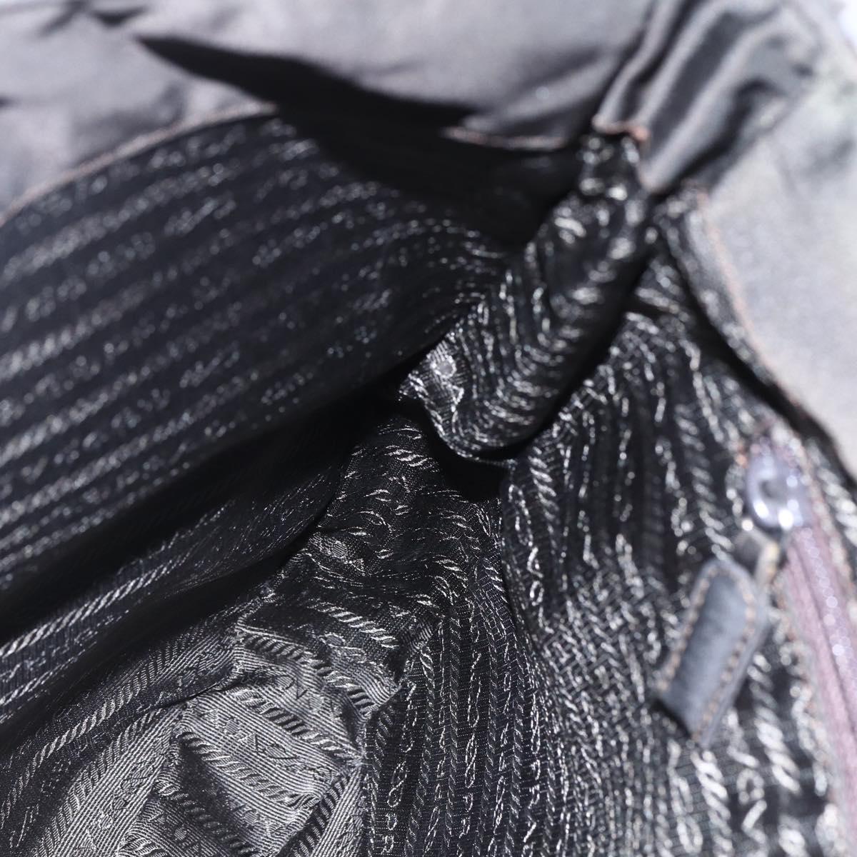 PRADA Chain Shoulder Bag Nylon Brown Auth bs29917