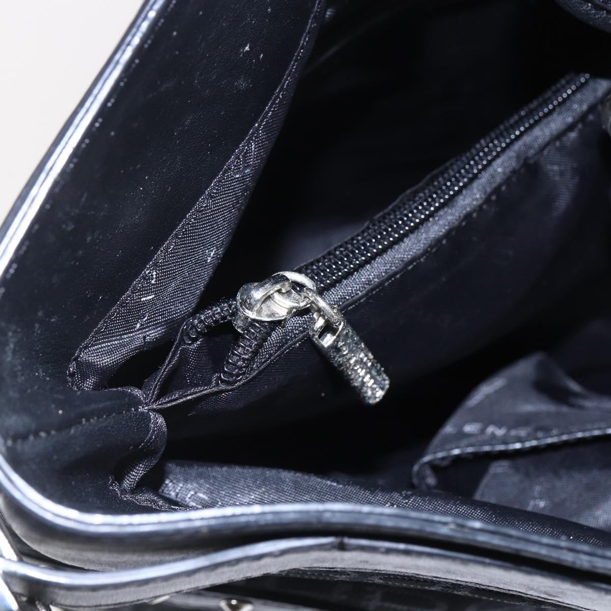 BALENCIAGA Tote Bag Nylon Leather Black Silver Auth bs29918
