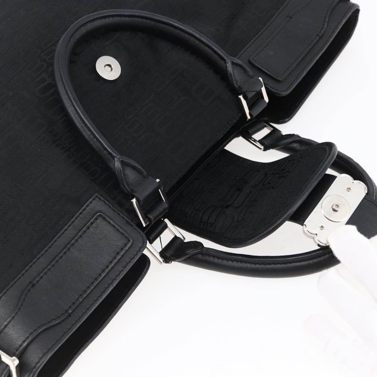 BALENCIAGA Tote Bag Nylon Leather Black Silver Auth bs29918