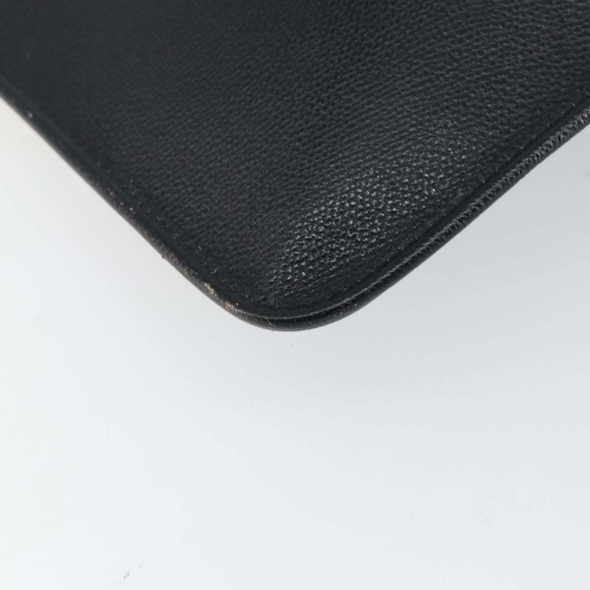 SAINT LAURENT Shoulder Bag Leather Black Gold Auth bs29919