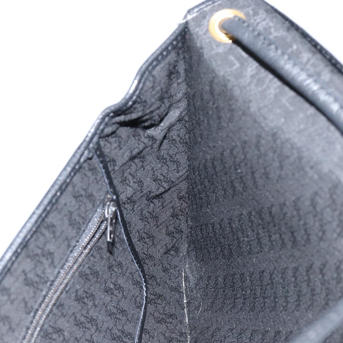 SAINT LAURENT Shoulder Bag Leather Black Gold Auth bs29919