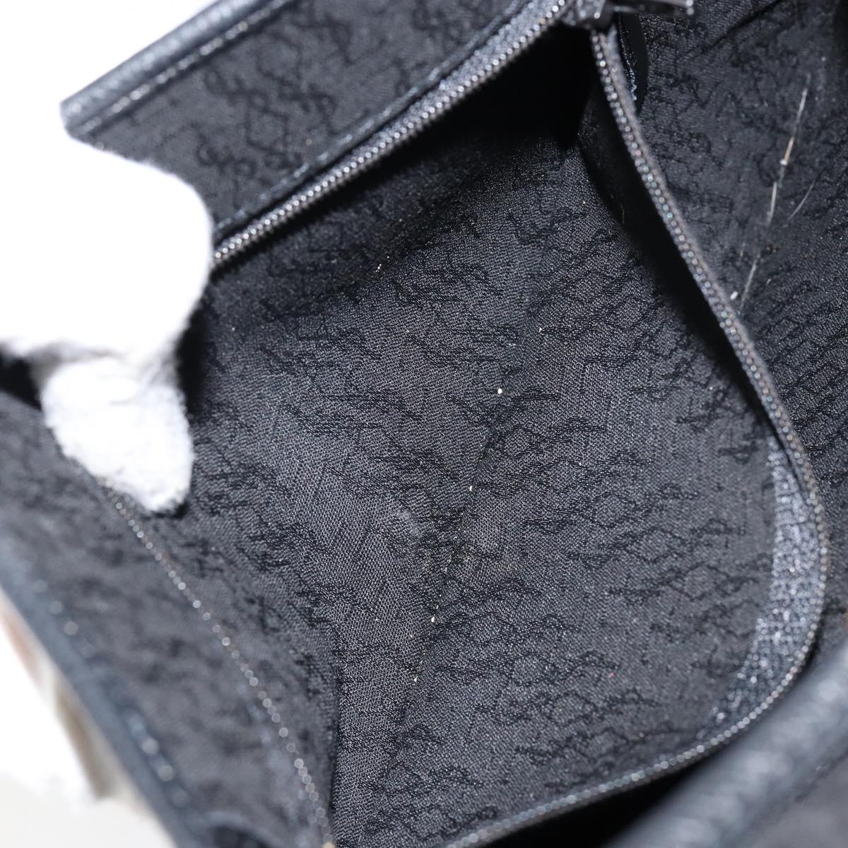 SAINT LAURENT Shoulder Bag Leather Black Gold Auth bs29919