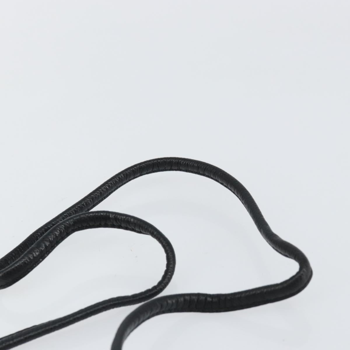 SAINT LAURENT Shoulder Bag Leather Black Gold Auth bs29919