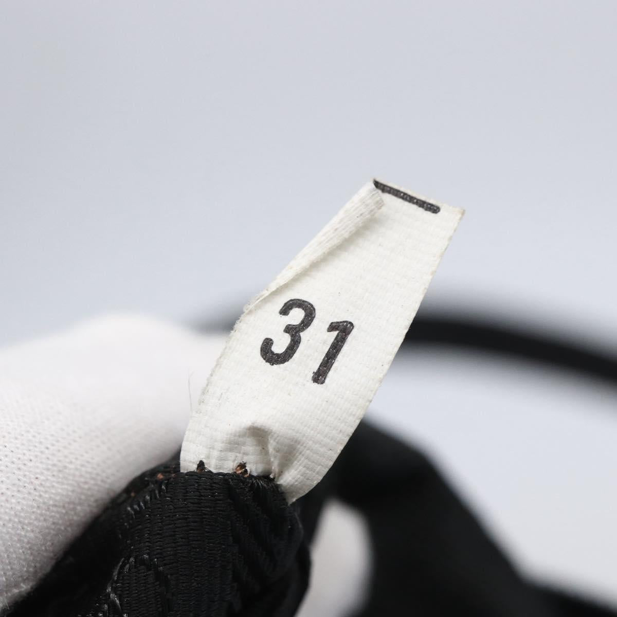 PRADA Tote Bag Nylon Black Silver Auth bs29920