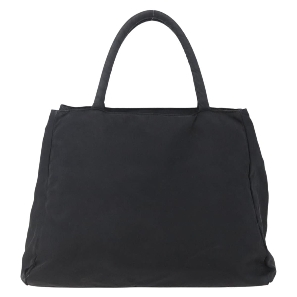 PRADA Tote Bag Nylon Black Silver Auth bs29920